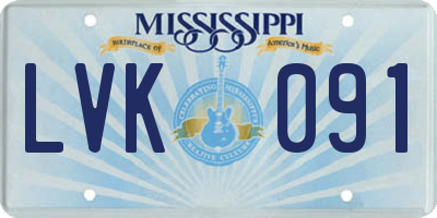 MS license plate LVK091
