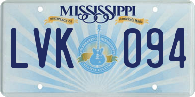 MS license plate LVK094