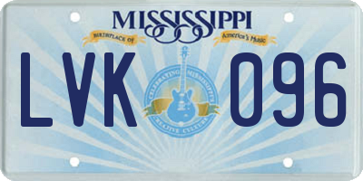 MS license plate LVK096