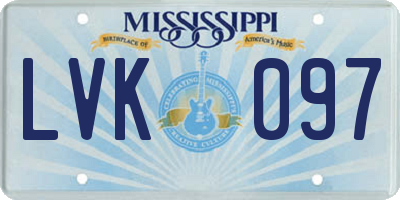 MS license plate LVK097