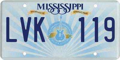 MS license plate LVK119