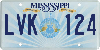 MS license plate LVK124
