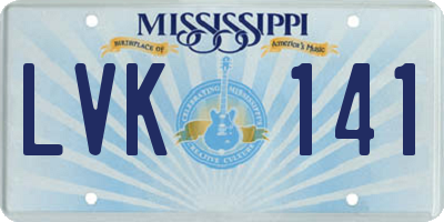 MS license plate LVK141