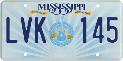 MS license plate LVK145