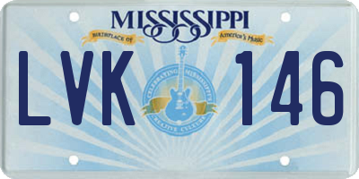 MS license plate LVK146