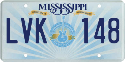 MS license plate LVK148
