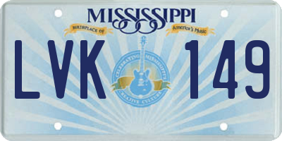 MS license plate LVK149