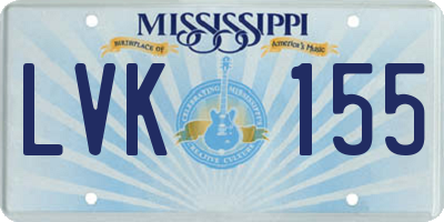 MS license plate LVK155