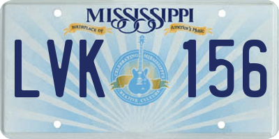 MS license plate LVK156