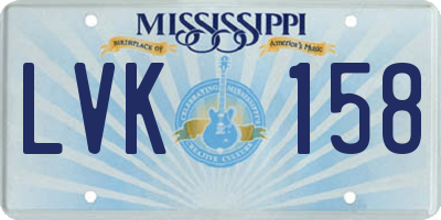 MS license plate LVK158