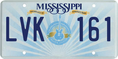 MS license plate LVK161