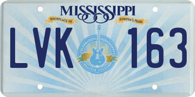 MS license plate LVK163