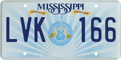 MS license plate LVK166
