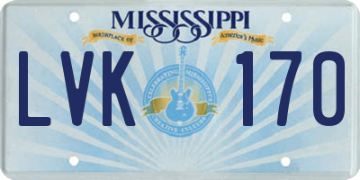 MS license plate LVK170