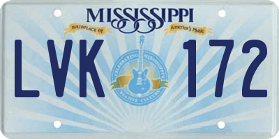 MS license plate LVK172