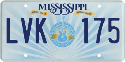 MS license plate LVK175
