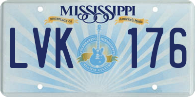 MS license plate LVK176
