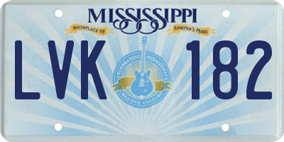 MS license plate LVK182