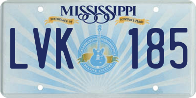 MS license plate LVK185