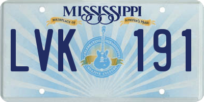 MS license plate LVK191