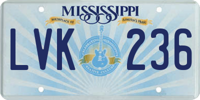 MS license plate LVK236