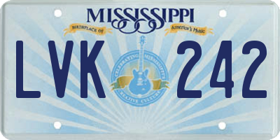 MS license plate LVK242