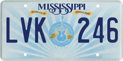 MS license plate LVK246
