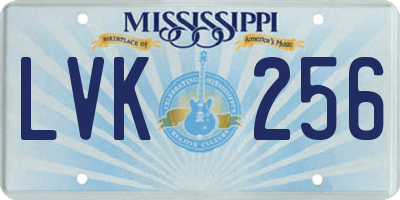 MS license plate LVK256
