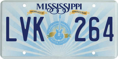 MS license plate LVK264