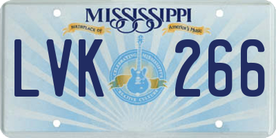 MS license plate LVK266