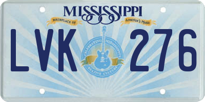 MS license plate LVK276