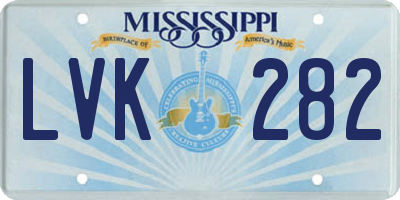 MS license plate LVK282