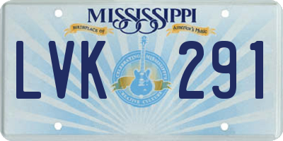 MS license plate LVK291