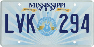 MS license plate LVK294
