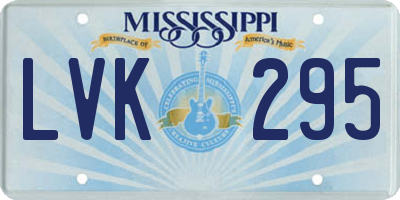 MS license plate LVK295