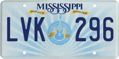 MS license plate LVK296