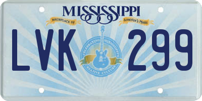 MS license plate LVK299