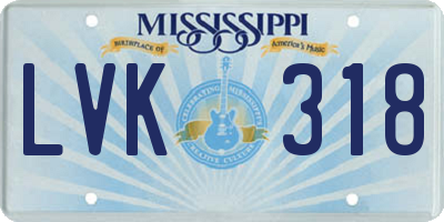 MS license plate LVK318