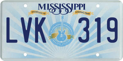 MS license plate LVK319