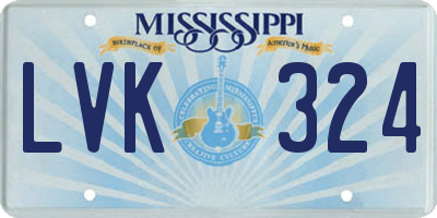 MS license plate LVK324