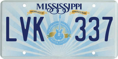 MS license plate LVK337