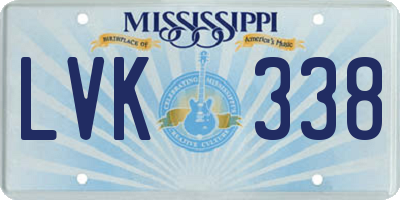 MS license plate LVK338