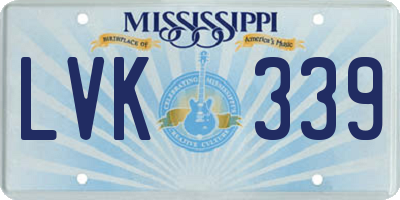 MS license plate LVK339
