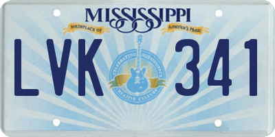 MS license plate LVK341