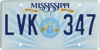 MS license plate LVK347