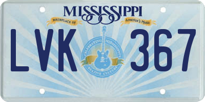 MS license plate LVK367