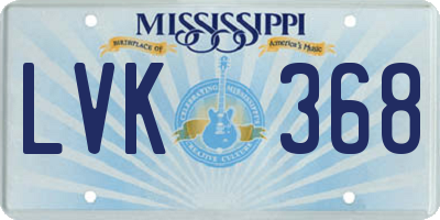 MS license plate LVK368
