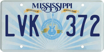 MS license plate LVK372