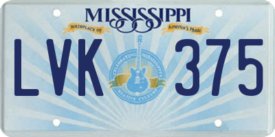 MS license plate LVK375