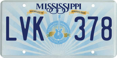 MS license plate LVK378